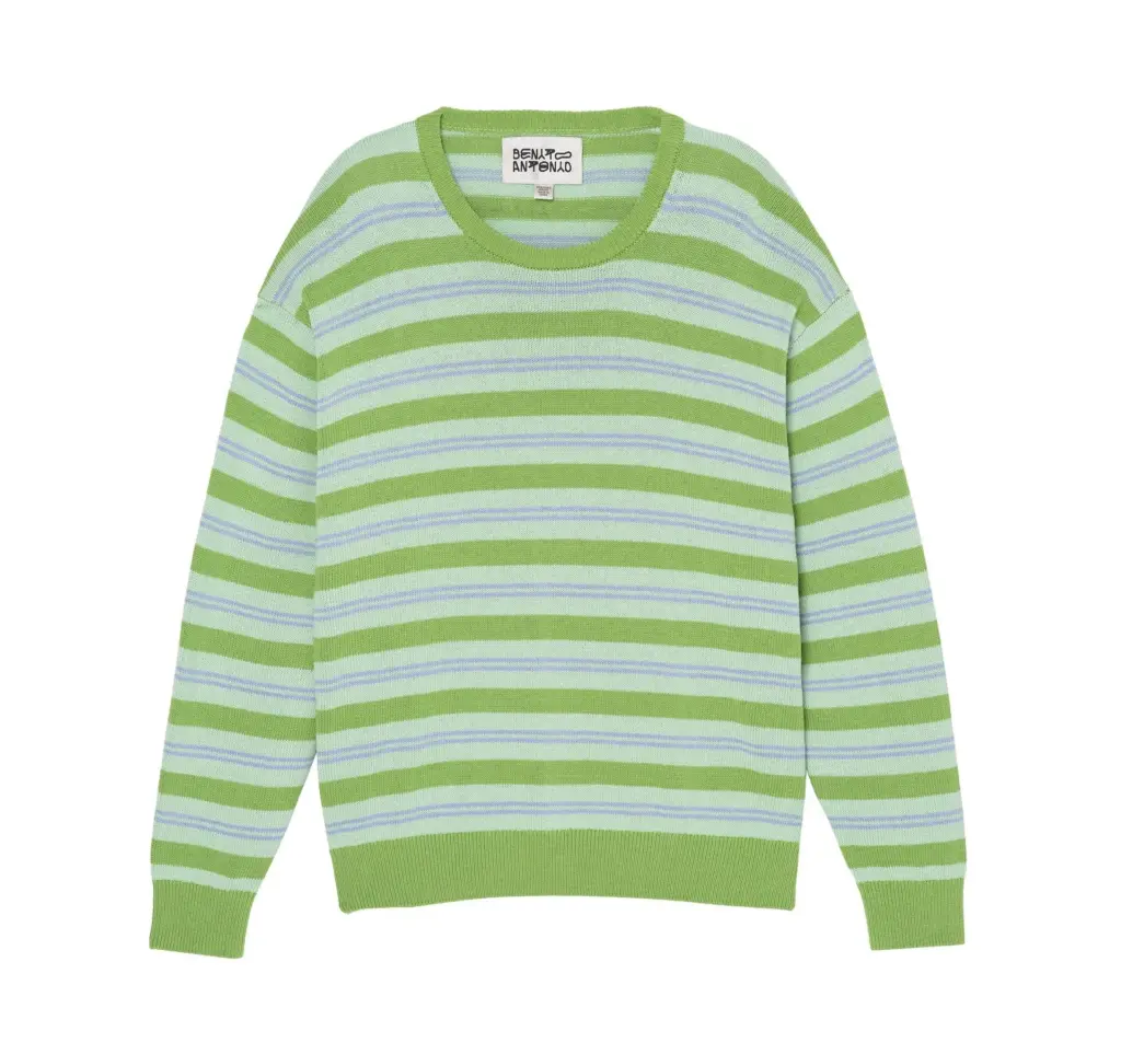 Zara Benito Antonio Collection Cotton-Linen Striped Jumper