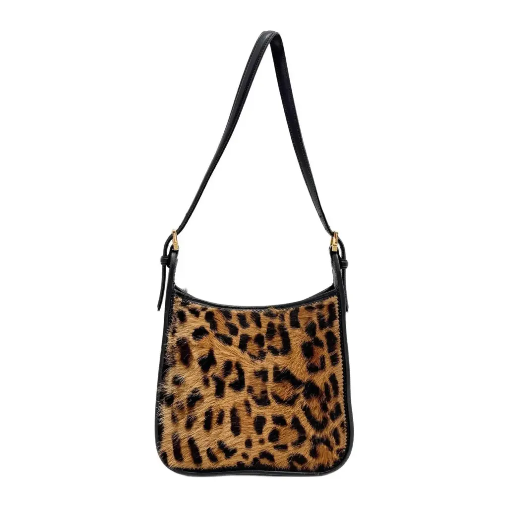 Loewe Leopard Print Pony Hair Shoulder Bag