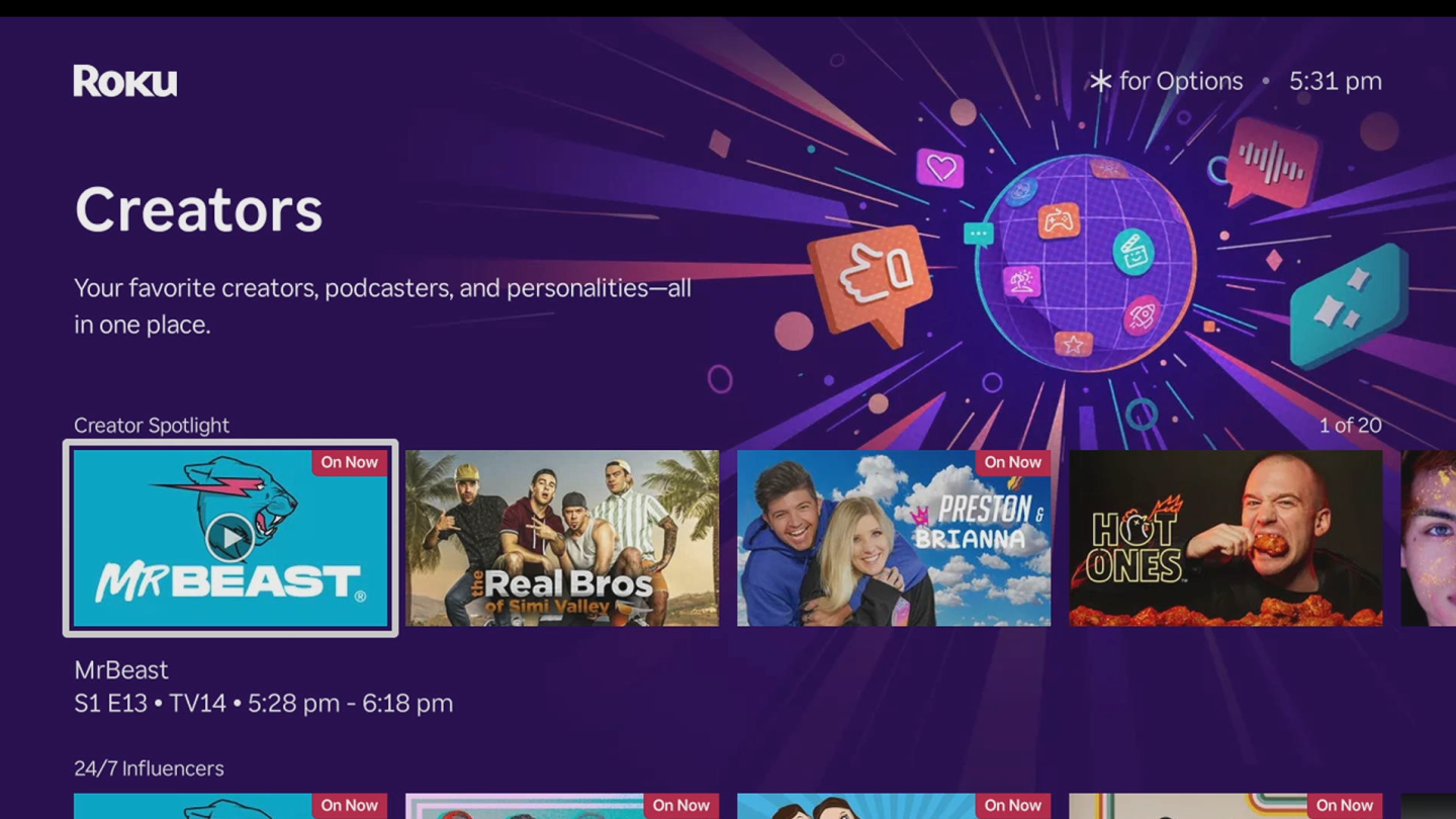 Roku Doubling Down on Creators With Dedicated Destination and New FAST Channels (Exclusive)
