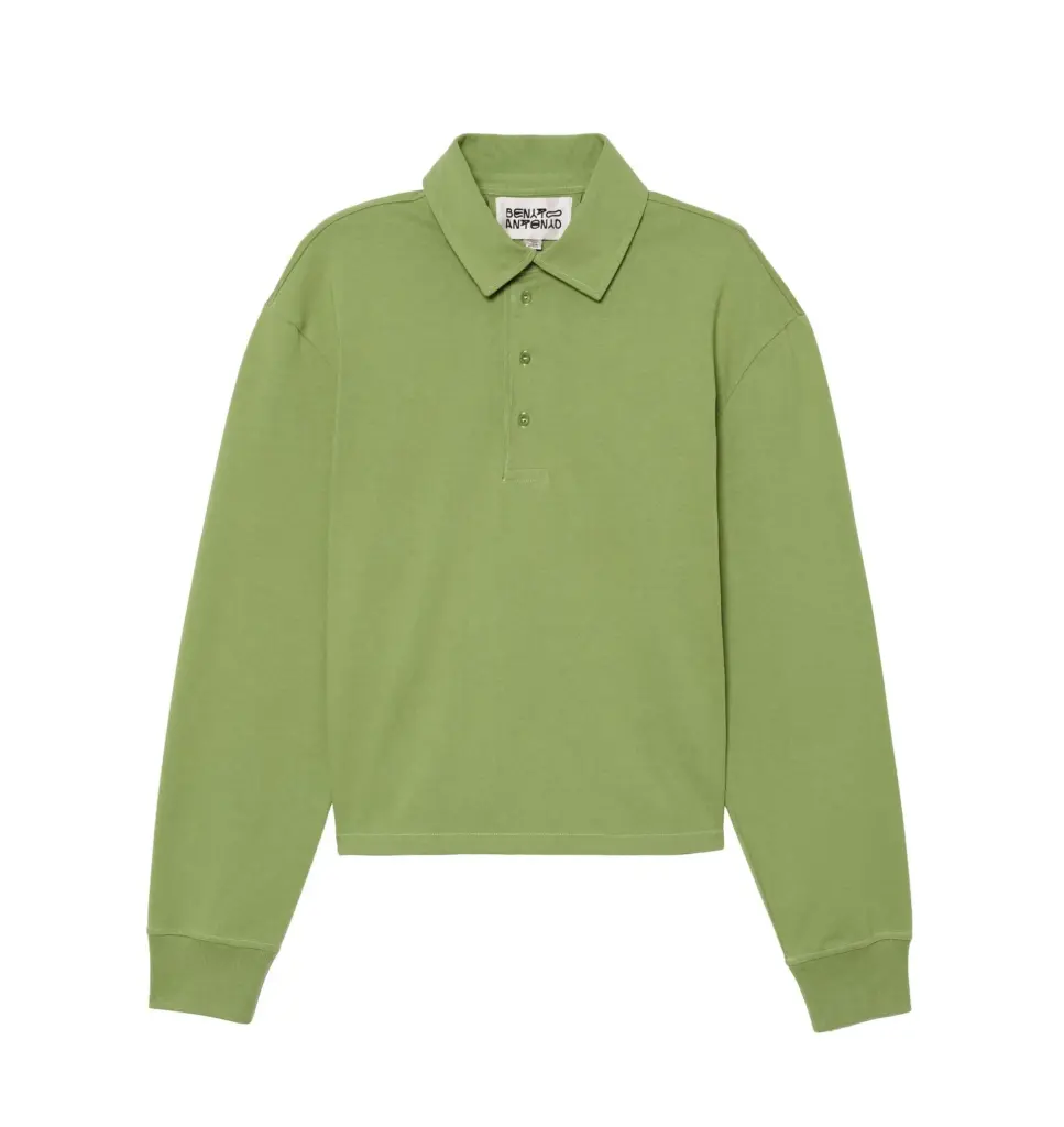 Zara Benito Antonio Collection Cropped Fit Cotton Polo Shirt