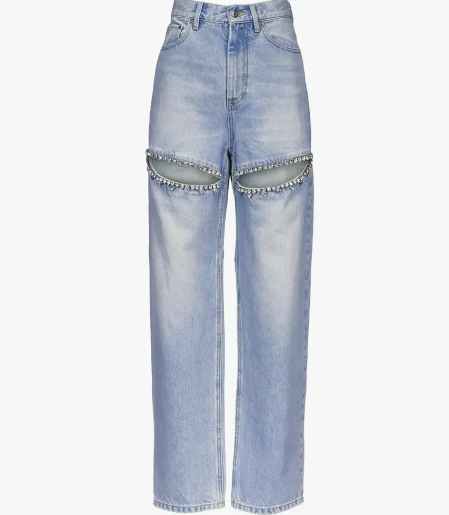 Area Crystal Slit Jean