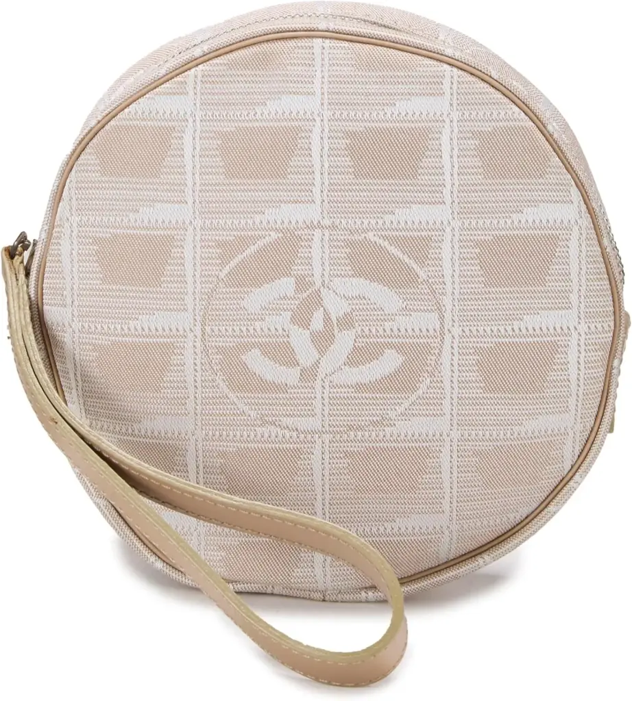 Chanel Beige Travel Line Round Pouch