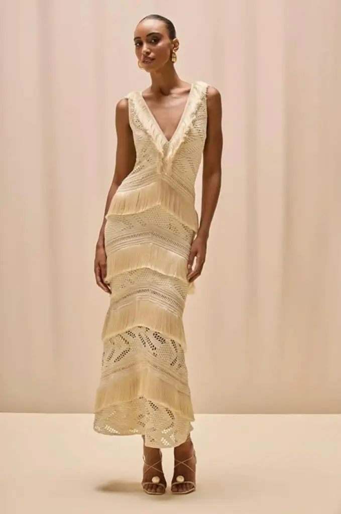 PatBO Lyra Mesh Maxi Dress