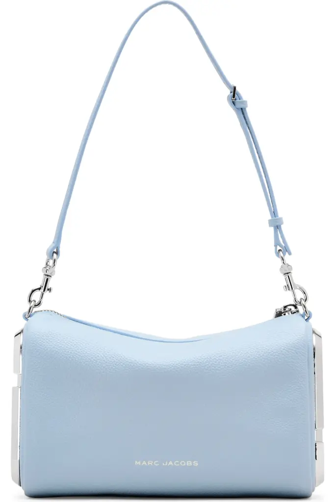 Marc Jacobs baby blue leather snapshot shoulder bag with silver hardware