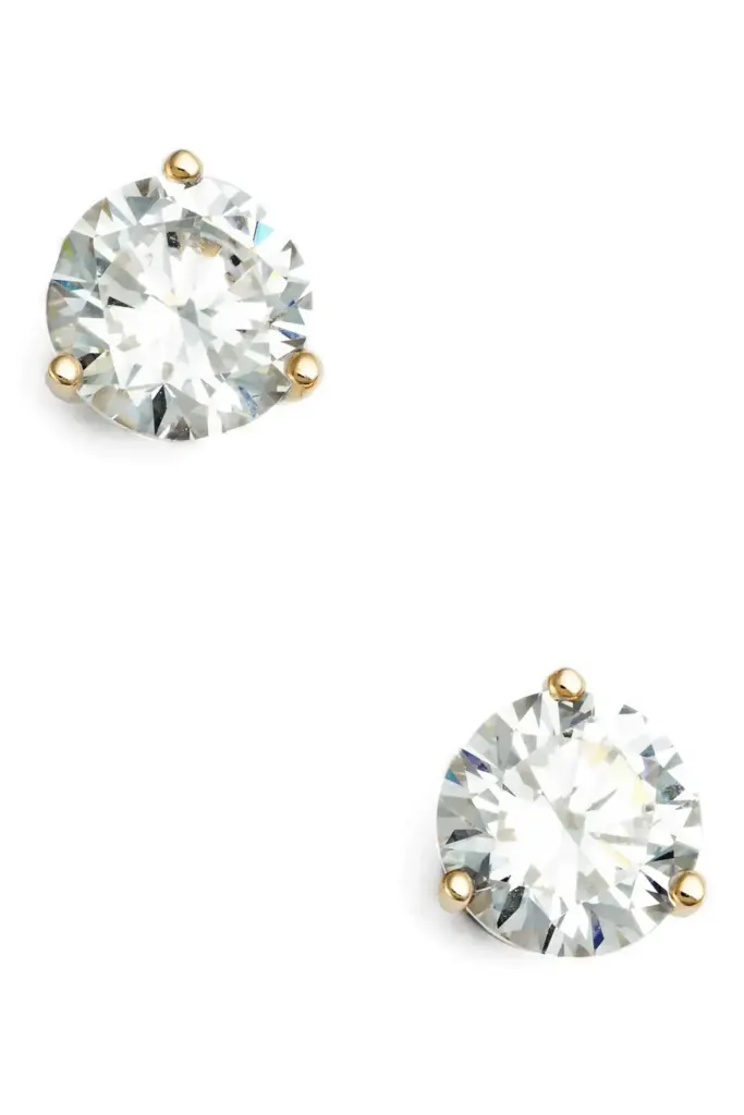 Nordstrom Cubic Zirconia 3-Prong Stud Earrings