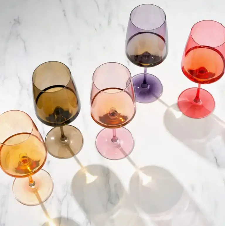 Viski Reserve Nouveau Crystal Wine Glasses (Set of 4)
