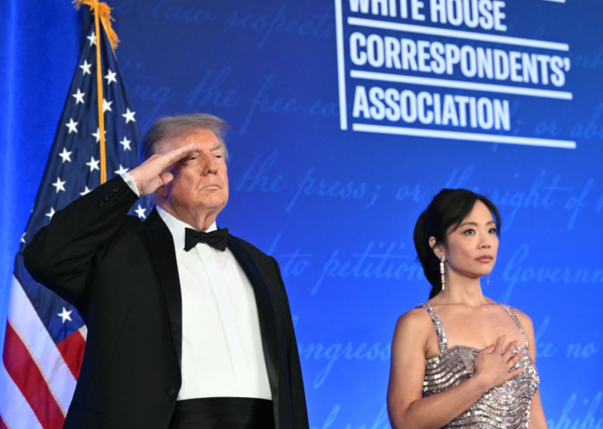 President Trump Roasts Media at Rescheduled, Pared-Down White House Correspondents’ Dinner
