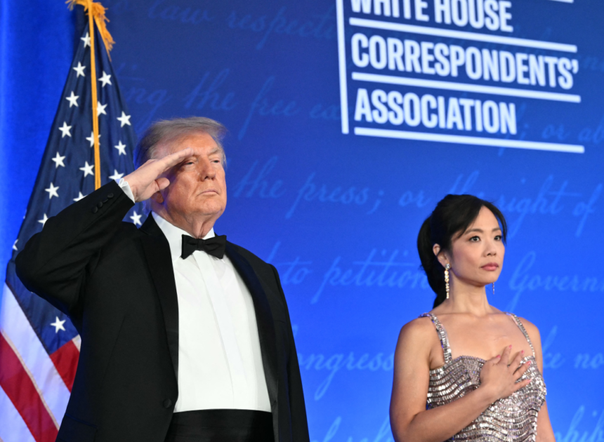 President Trump Roasts Media at Rescheduled, Pared-Down White House Correspondents’ Dinner