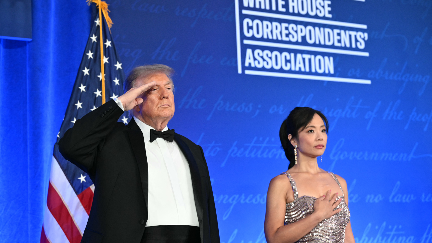 President Trump Roasts Media at Rescheduled, Pared-Down White House Correspondents’ Dinner