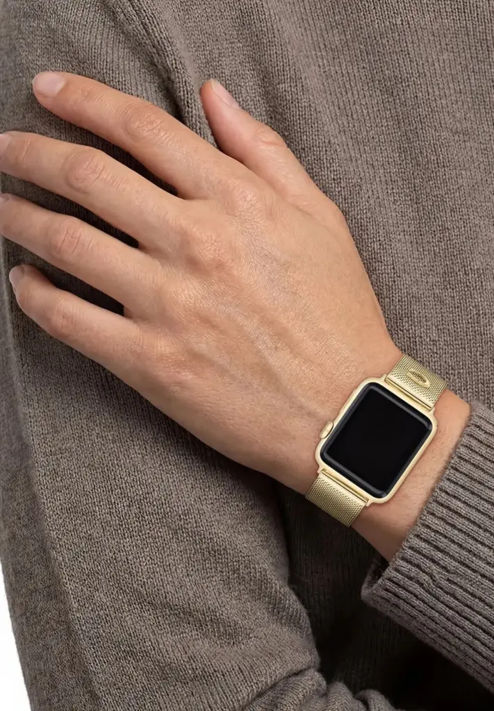 Coach 20mm Goldtone Stainless Steel Mesh Apple Watch Watchband