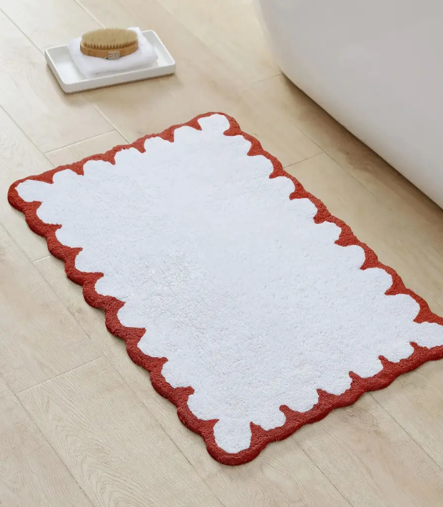Peri Home Scallop Detail Cotton Bath Mat