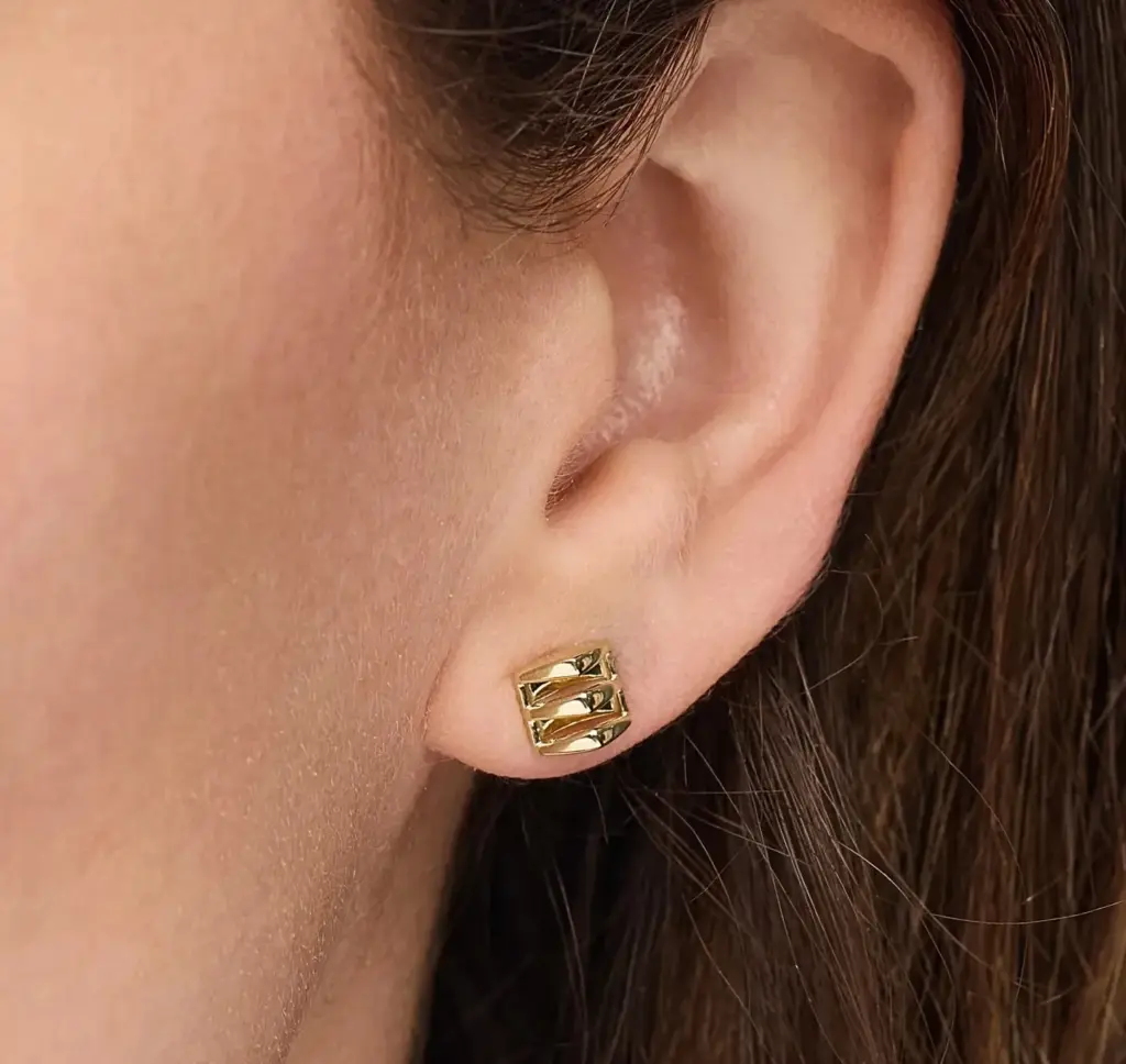Bony Levy 14K Gold Caged Stud Earrings