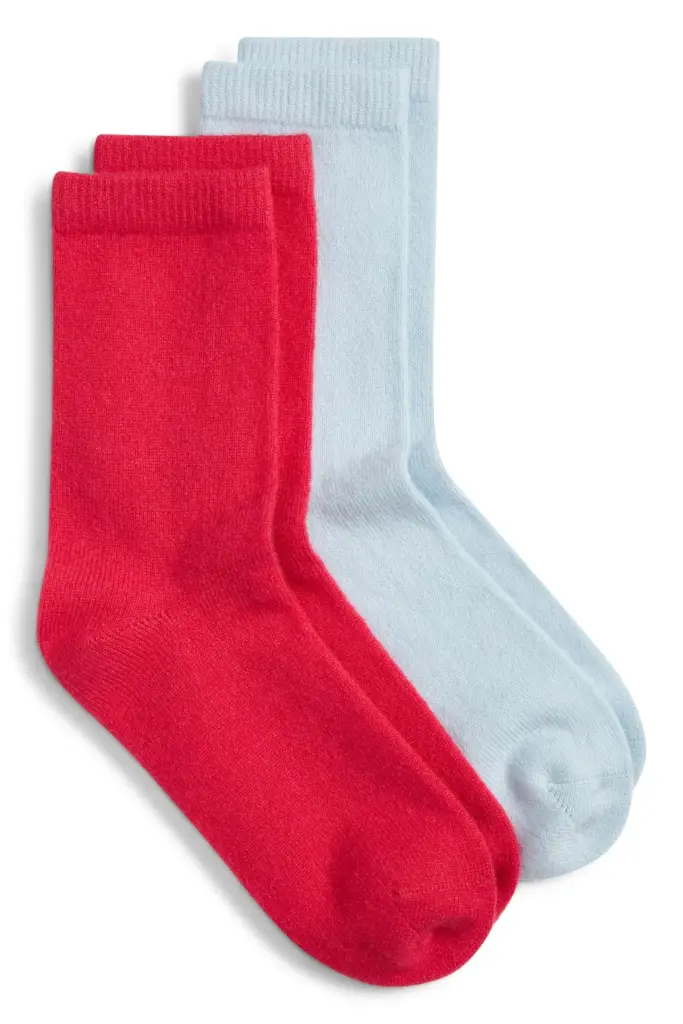 Nordstrom Assorted 2-Pack Cashmere Blend Crew Socks