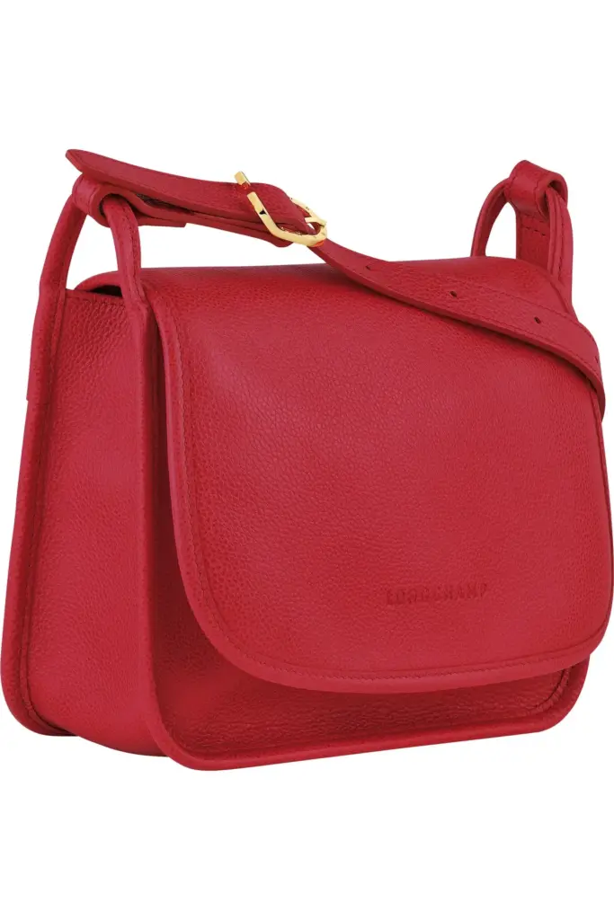 Longchamp small brown leather crossbody bag named Le Foulonné