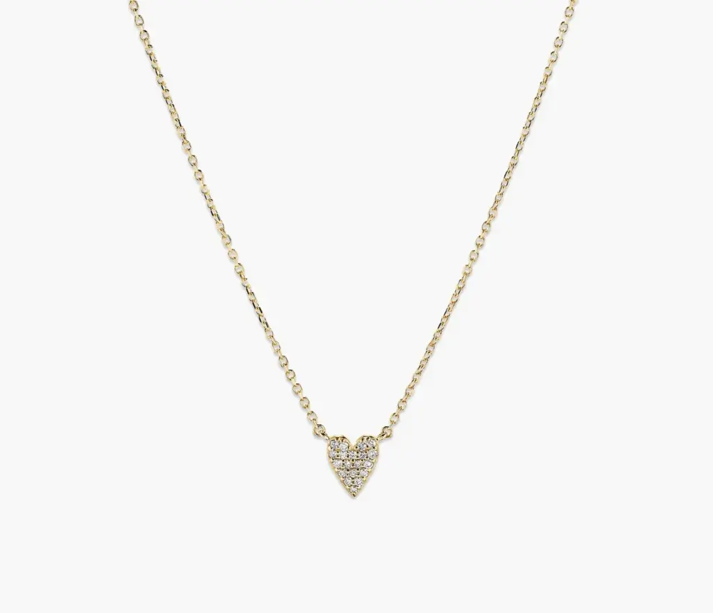 Mejuri Heart Pavé Diamond Necklace