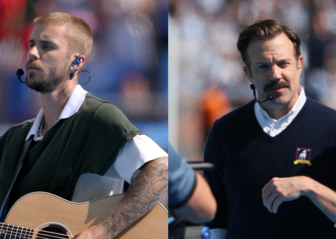 Jason Sudeikis Brings Ted Lasso to World Cup Halftime Show to Hype Up Justin Bieber