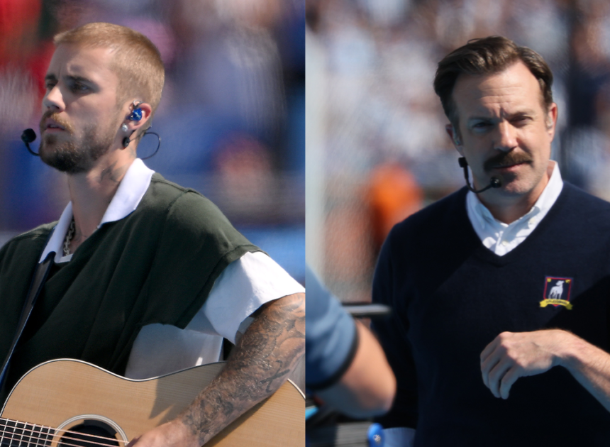 Jason Sudeikis Brings Ted Lasso to World Cup Halftime Show to Hype Up Justin Bieber