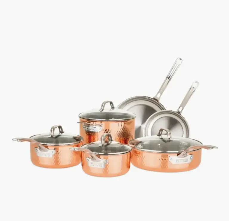 Viking Copper Clad 3-Ply Hammered 10-Piece Cookware Set