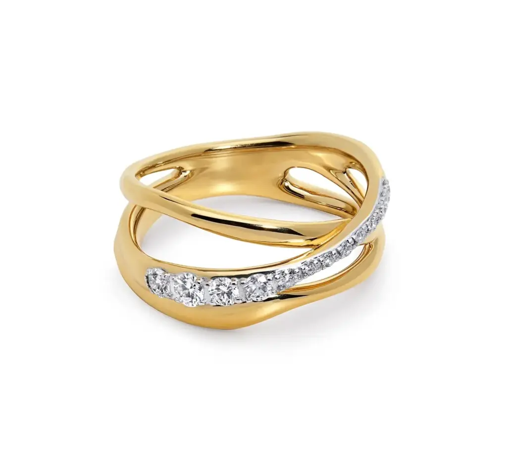 Monica Vinader Nura Lab Grown Diamond Crossover Ring