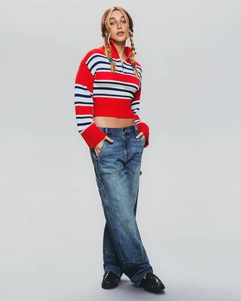 J.Crew Tiny Rollneck in Stripe seen on Emma Chamberlain, available now