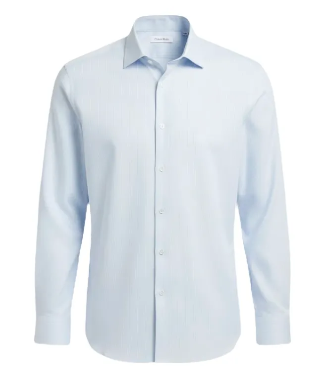 Calvin Klein Slim Fit Stripe Supima Cotton Dress Shirt