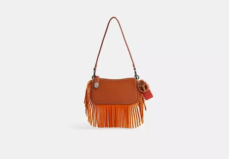 Coach Custom Penn Shoulder Bag With Burnished Amber Fringe