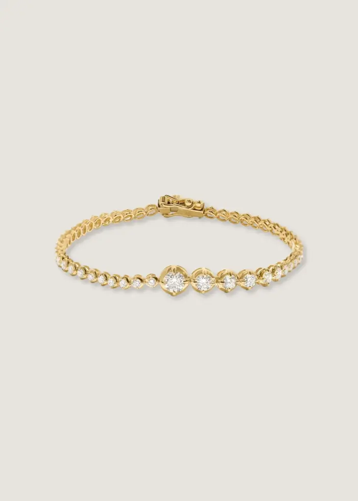 Kinn x Prince Naomi Graduated Tennis Bracelet Yellow Gold