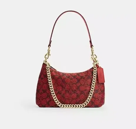 Coach Teri Shoulder Bag In Signature Beaded Satin