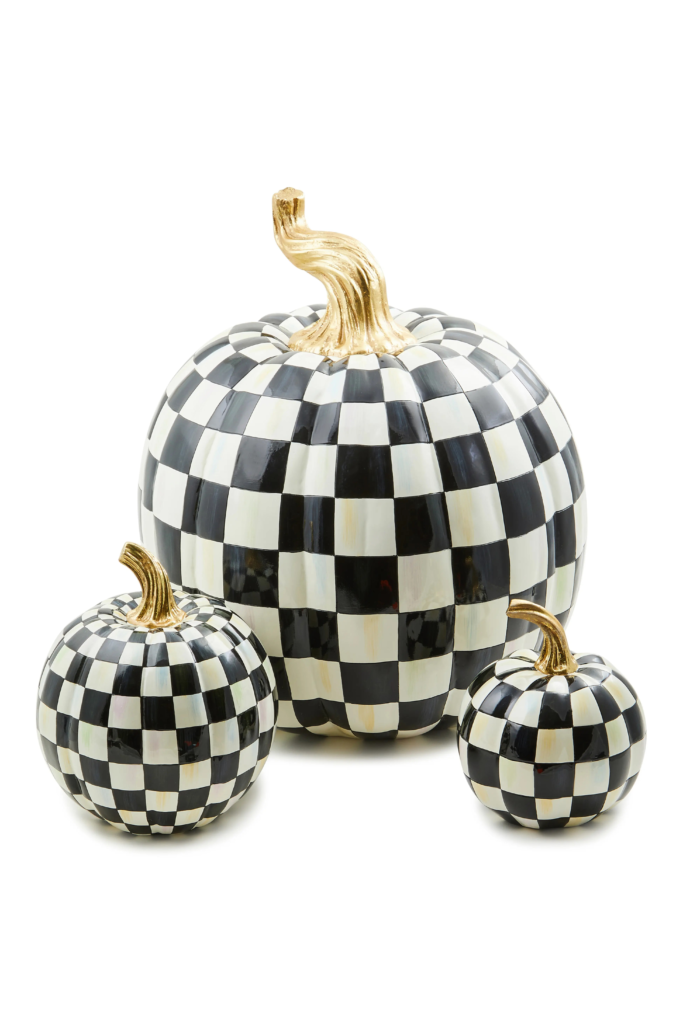 MacKenzie Childs Courtly Check Glossy Small Pumpkin halloween at Nordstrom 2026