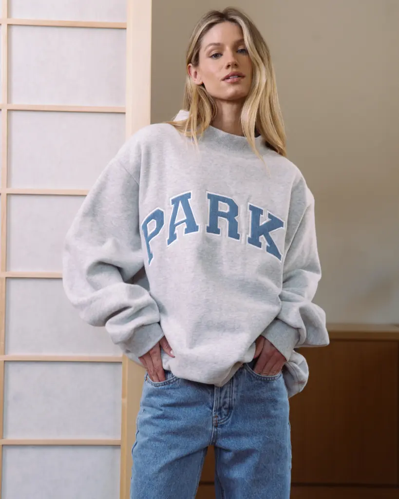Parke Vintage Denim Varsity Mockneck
